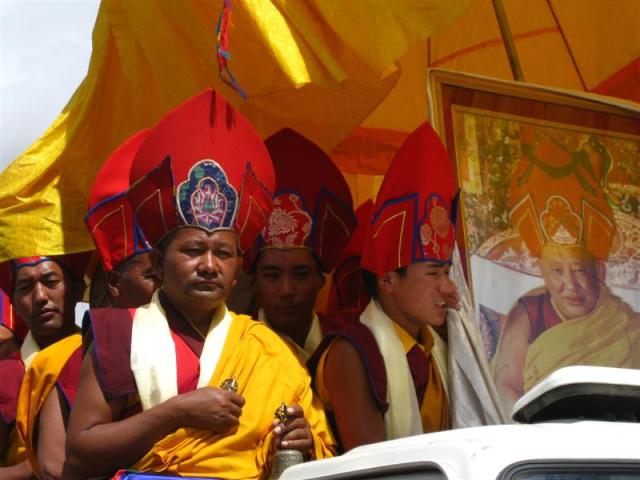 The monks showed their support and turned up at the opening parade too.