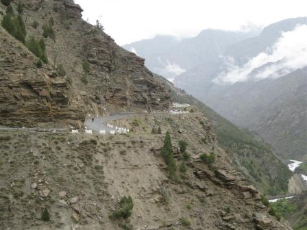 Slowly we edged along the winding highway into the rain-shadow of the himalayas.