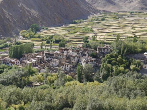 On the way out of Leh, passing picturesque Ganglas village.